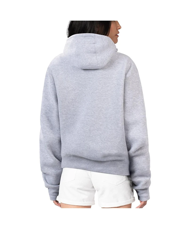 G-iii 4Her by Carl Banks Women's Heather Gray Cleveland Guardians Flowers Graphic Pullover Hoodie