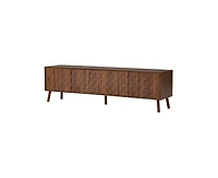 sumyeg 70 inch Modern Cabinet Tv Stand with Solid Wood Legs, Soft Closing Hinges and Cable Management