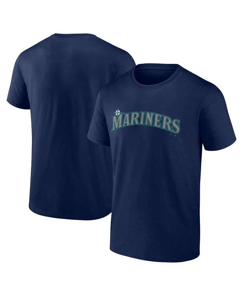 Logo Athletic Men's Navy Seattle Mariners Wordmark T-Shirt