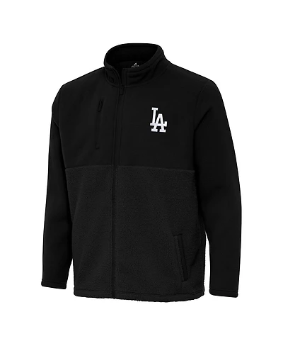 Antigua Men's Black Los Angeles Dodgers Daily Fused Full-Zip Jacket