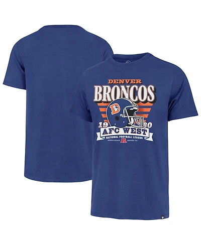 '47 Brand Men's Royal Denver Broncos Stripe Splash Franklin Throwback T-Shirt