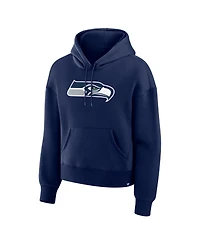 Fanatics Women's College Navy Seattle Seahawks Relaxed High Hip Essential Legacy Hoodie