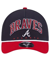 New Era Men's Navy/Red Atlanta Braves Arch 9FORTY A-Frame M-Crown Adjustable Hat