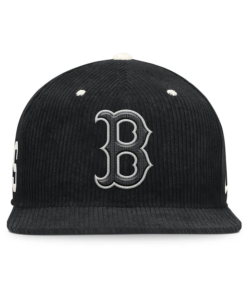 Nike Men's Black Boston Red Sox Pro Corduroy Structured Snapback Hat