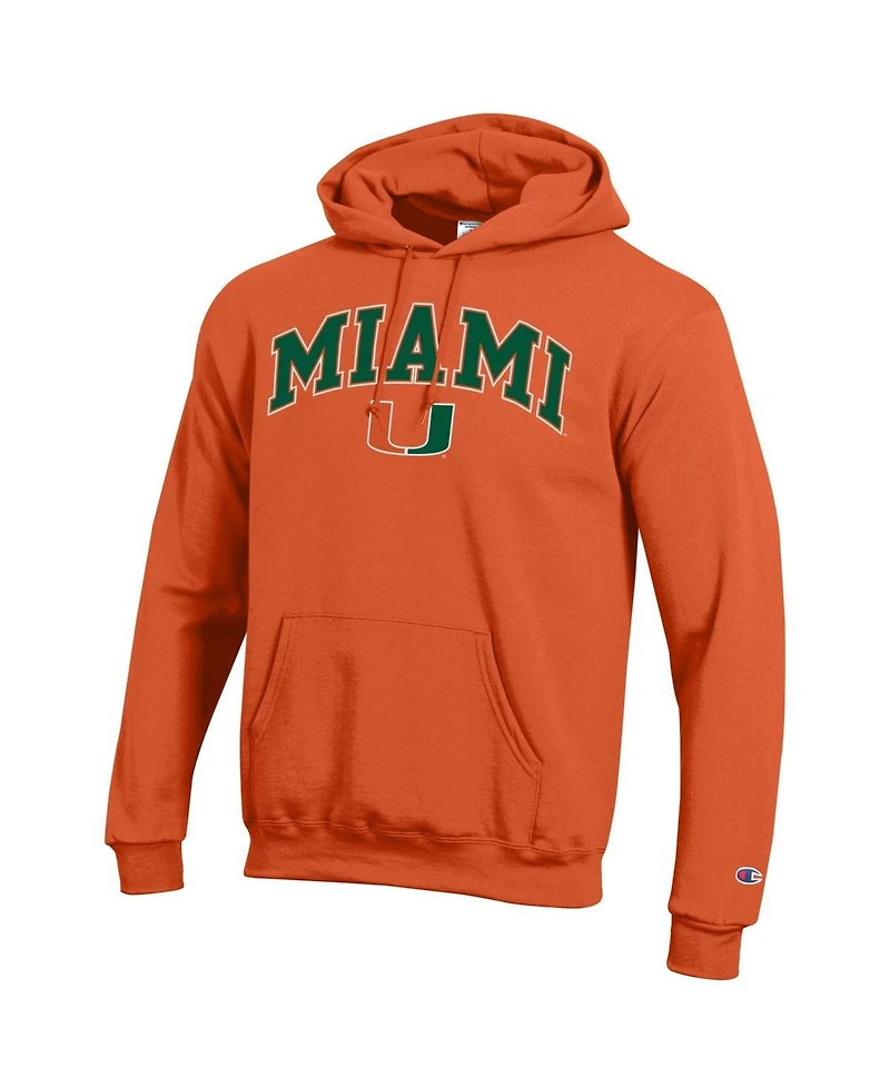 Champion Men's Champion Orange Miami Hurricanes Arch Over Logo Pullover Hoodie