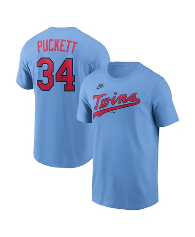 Nike Men's Kirby Puckett Light Blue Minnesota Twins Cooperstown Collection Name Number T-Shirt