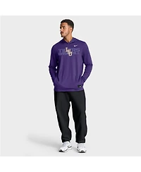Nike Men's Purple Lsu Tigers Dugout Dri-fit Long Sleeve Hooded T-Shirt