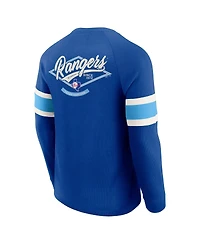 Darius Rucker Collection By Fanatics Men's Royal Texas Rangers Waffle-Knit Raglan Long Sleeve Henley T-Shirt