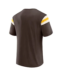 Darius Rucker Collection By Fanatics Men's Brown San Diego Padres Distressed Sleeve Stripe T-Shirt