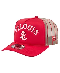 New Era Men's Red St. Louis Cardinals Vintage Arched Foam Front 9FIFTY A-Frame Adjustable Trucker Hat
