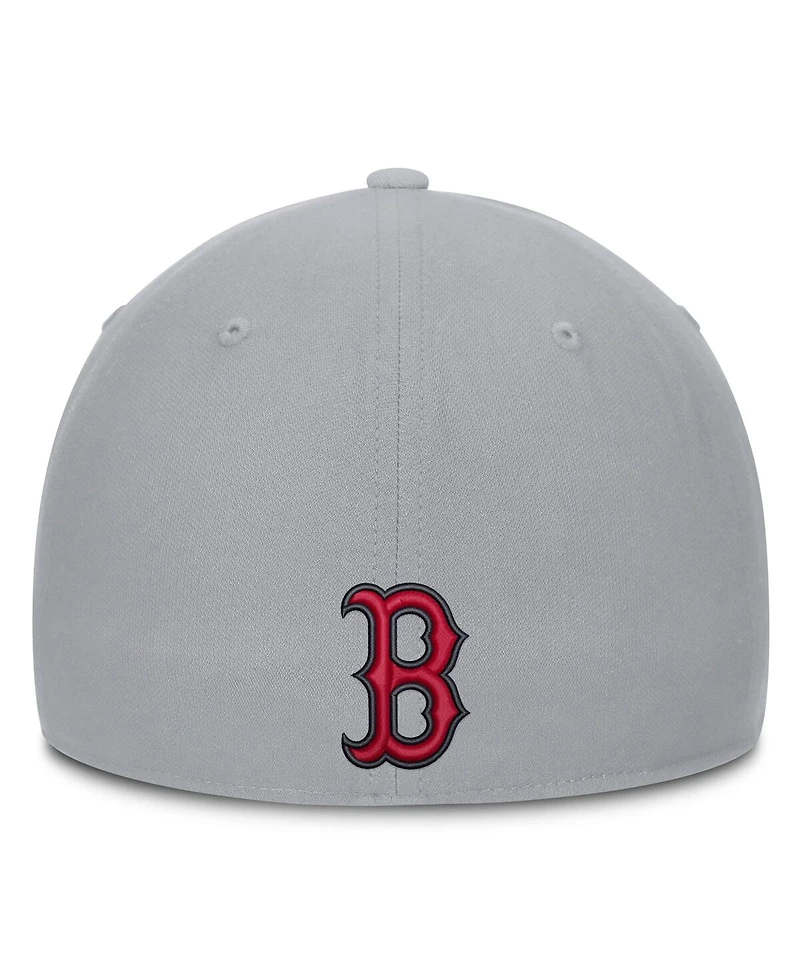 Nike Men's New Era Gray Boston Red Sox Primetime Dri-fit Rise Bozz Flex Hat