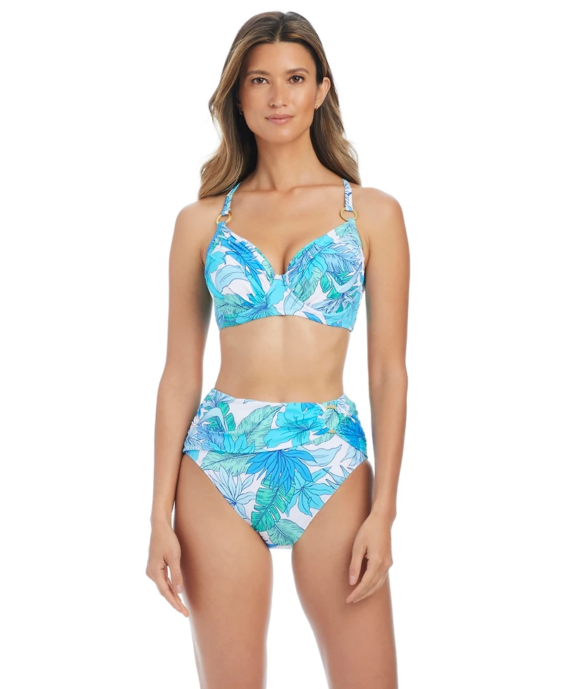 Bleu by Rod Beattie Women's Riviera Retreat Over-The-Shoulder Swim Bikini Top