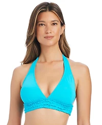 Bleu by Rod Beattie Women's Rufflicious Halter Neck Swim Bikini Top