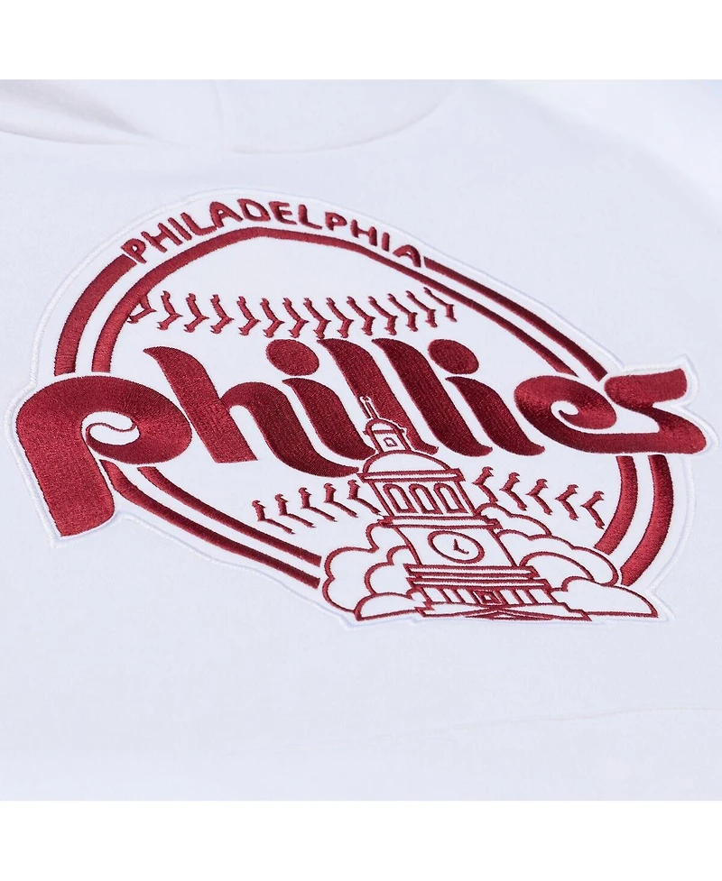 Mitchell & Ness Men's White Philadelphia Phillies Cooperstown Collection Fleece Hoodie