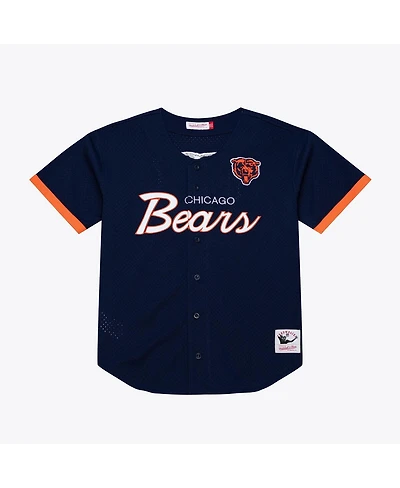 Mitchell & Ness Men's Navy Chicago Bears Head Coach Mesh Full-Button Fashion Jersey