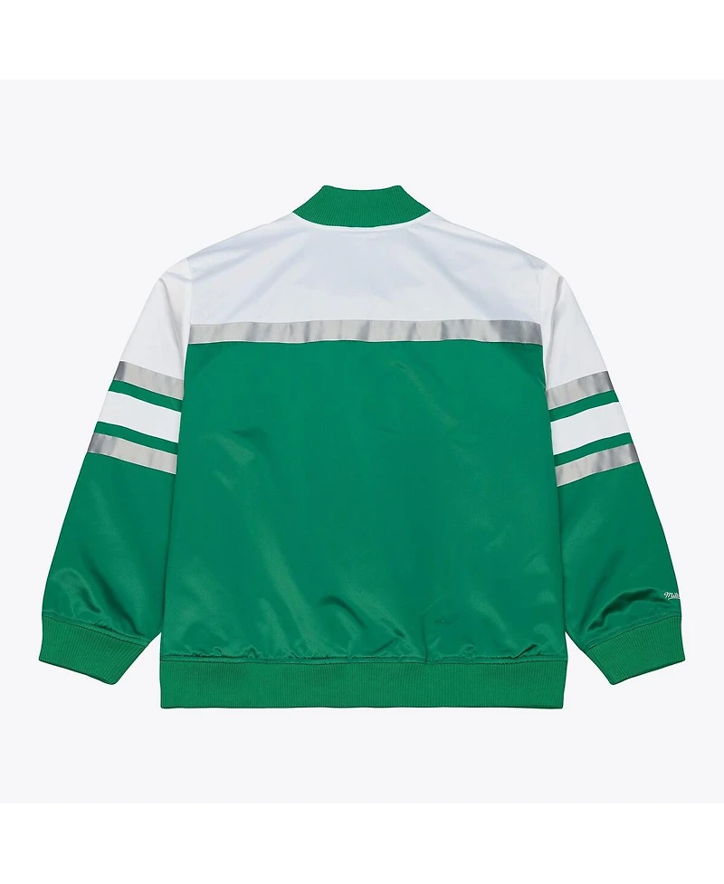 Mitchell & Ness Men's Kelly Green Philadelphia Eagles Head Coach Lightweight Full-Snap Satin Jacket