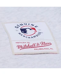 Mitchell & Ness Women's Heather Gray San Francisco Giants Script Cropped Boxy T-Shirt