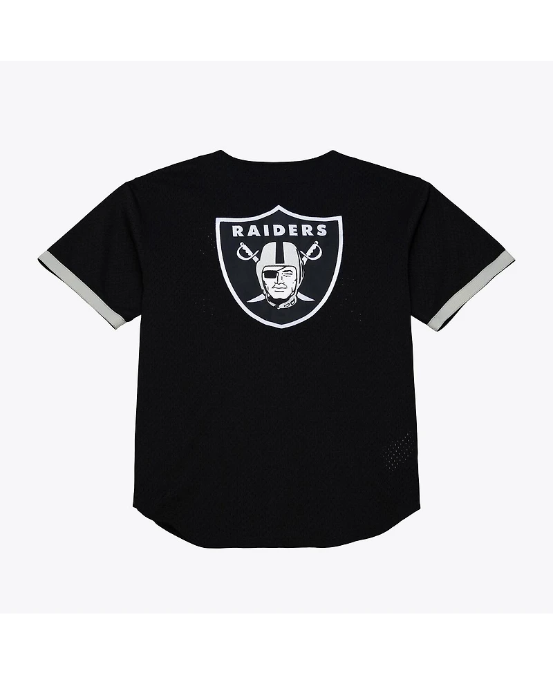 Mitchell & Ness Men's Black Las Vegas Raiders Head Coach Mesh Full-Button Fashion Jersey
