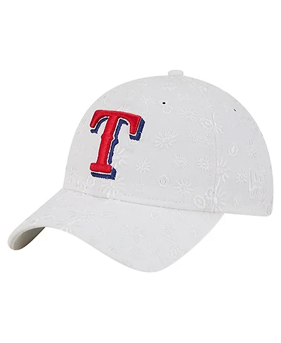 New Era Women's White Texas Rangers Floral Mesh 9TWENTY Adjustable Hat