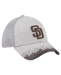 New Era Men's Gray San Diego Padres Visor Paint Splatter 39THIRTY Flex Hat