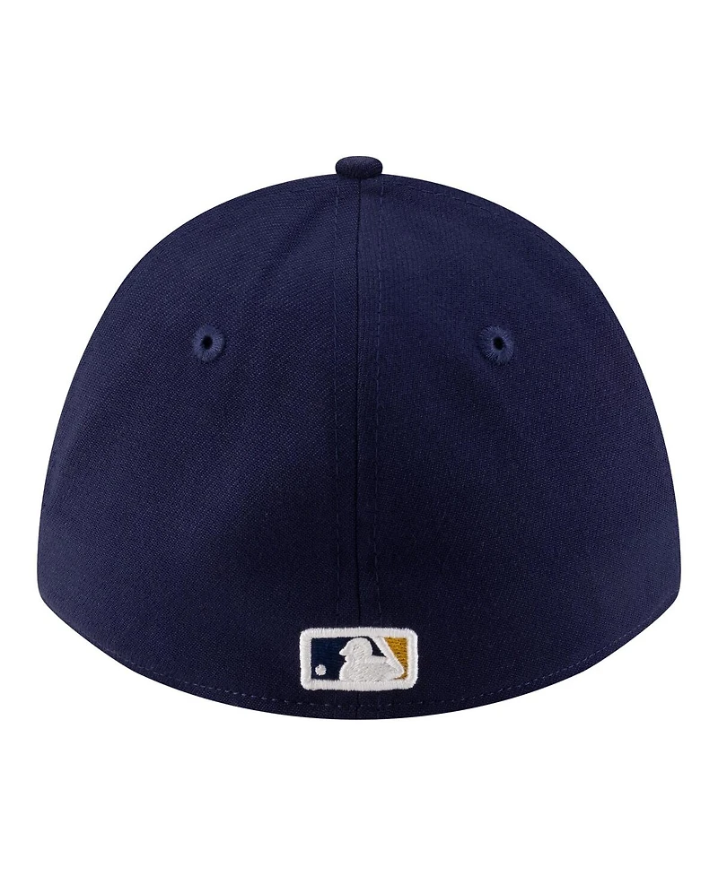 New Era Men's Navy Milwaukee Brewers Player Replica 39THIRTY M-Crown Flex Hat