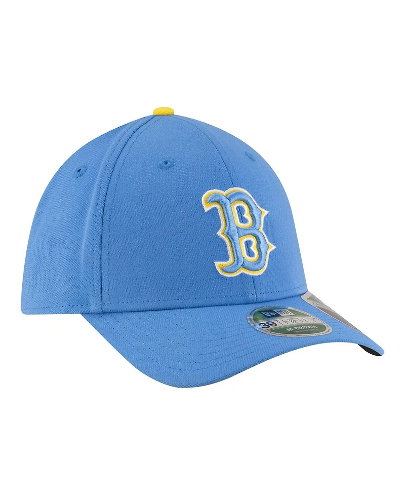 New Era Men's Light Blue Boston Red Sox Player Replica 39THIRTY M-Crown Flex Hat