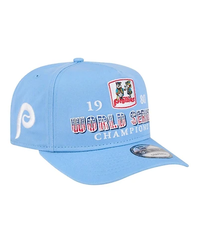 New Era Men's Light Blue Philadelphia Phillies 1980 World Series Champions Throwback 9FIFTY A-Frame Snapback Hat