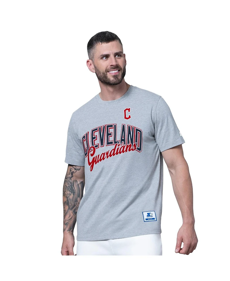 Starter Men's 2-Pack Navy/Heather Gray Cleveland Guardians T-Shirt Set
