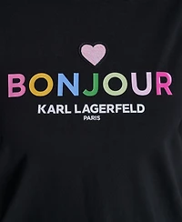 Karl Lagerfeld Paris Plus Bonjour Crew Neck T-Shirt