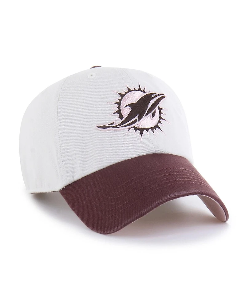 '47 Brand Men's and Women's Stone/Burgundy Miami Dolphins Love Letter Clean Up Adjustable Hat
