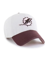'47 Brand Men's and Women's Stone/Burgundy Miami Dolphins Love Letter Clean Up Adjustable Hat