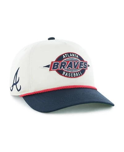 '47 Brand Big Boys and Girls Natural/Navy Atlanta Braves Frame Out Hitch Adjustable Hat