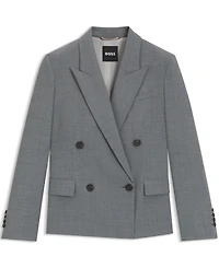 Boss by Hugo Women's Melange Virgin Wool Double-Breasted Blazer