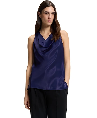 Boss by Hugo Women's Satin Draped Neckline Sleeveless Top