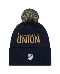 New Era Men's Black Philadelphia Union 2026 Jersey Hook Cuffed with Pom Knit Hat