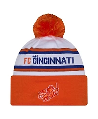 New Era Men's White Fc Cincinnati 2026 Jersey Hook Cuffed Pom Knit Hat