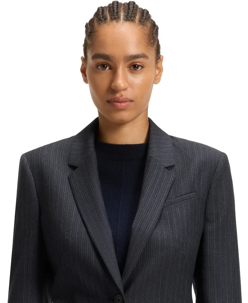 Boss by Hugo Women's Striped Virgin Wool Slim-Fit Blazer