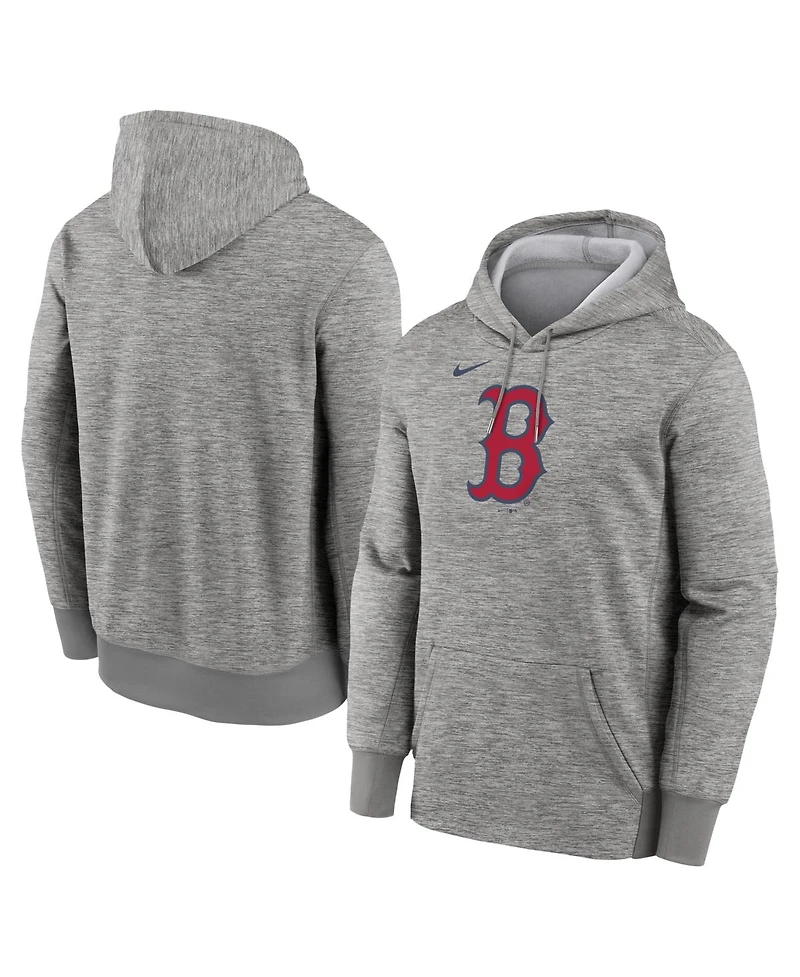 Nike Men's Heather Gray Boston Red Sox Primary Logo Therma Hoodie