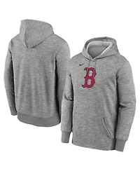 Nike Men's Heather Gray Boston Red Sox Primary Logo Therma Hoodie