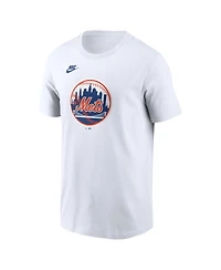 Nike Men's White New York Mets Cooperstown Collection Logo T-Shirt