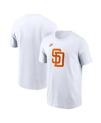 Nike Men's White San Diego Padres Cooperstown Collection Logo T-Shirt