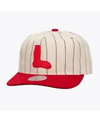 Mitchell & Ness Men's and Women's Cream Boston Red Sox Vintage Ground Melton Wool Pinstripe Adjustable Hat