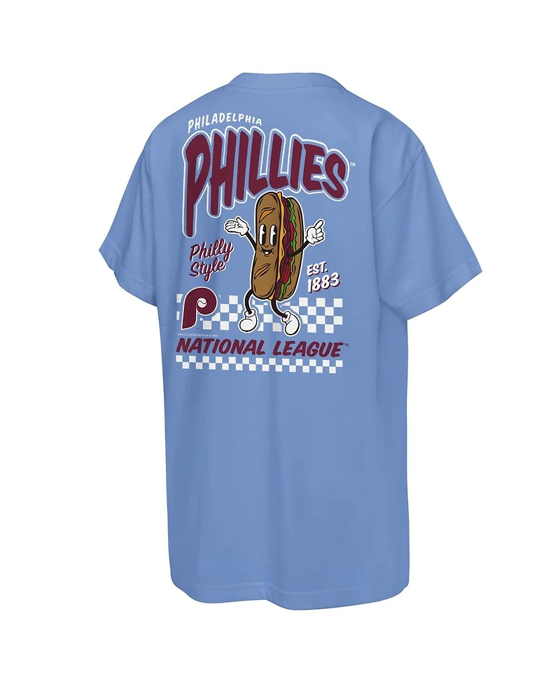 Mitchell & Ness Big Boys and Girls Light Blue Philadelphia Phillies Cooperstown Concession T-Shirt