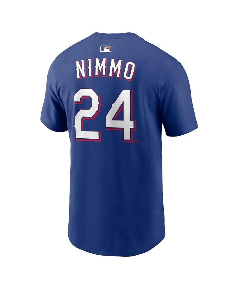 Nike Men's Brandon Nimmo Royal Texas Rangers Home Name Number T-Shirt