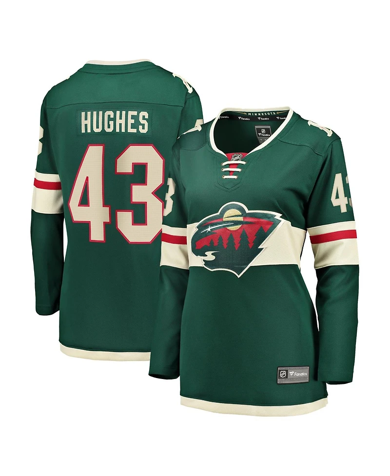 Fanatics Women's Quinn Hughes Green Minnesota Wild Home Breakaway Jersey