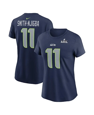 Nike Women's Jaxon Smith-Njigba College Navy Seattle Seahawks Super Bowl Lx Patch Name Number T-Shirt