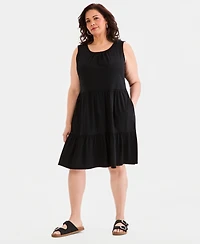 Style & Co Plus Sleeveless Tiered Tank Dress, Macy's Exclusive