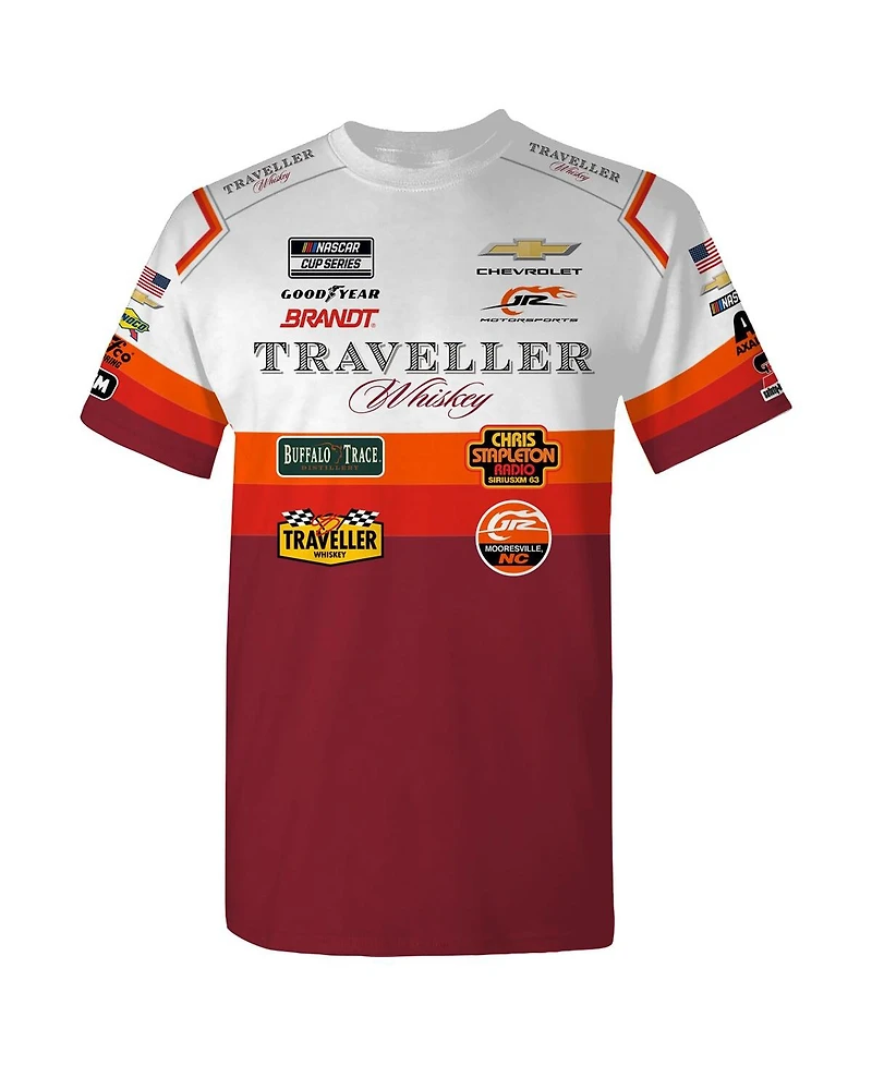 Jr Motorsports Team Apparel Men's White Justin Allgaier Traveller Whiskey Uniform T-Shirt