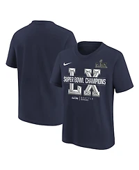 Nike Big Boys and Girls College Navy Seattle Seahawks Super Bowl Lx Champions T-Shirt