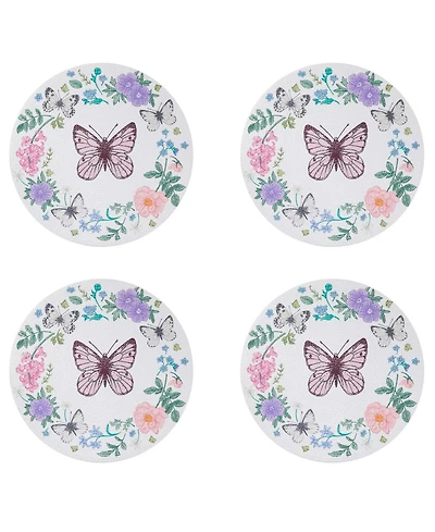 Avanti Meadow Woven Braided Round Placemats, Set of 4